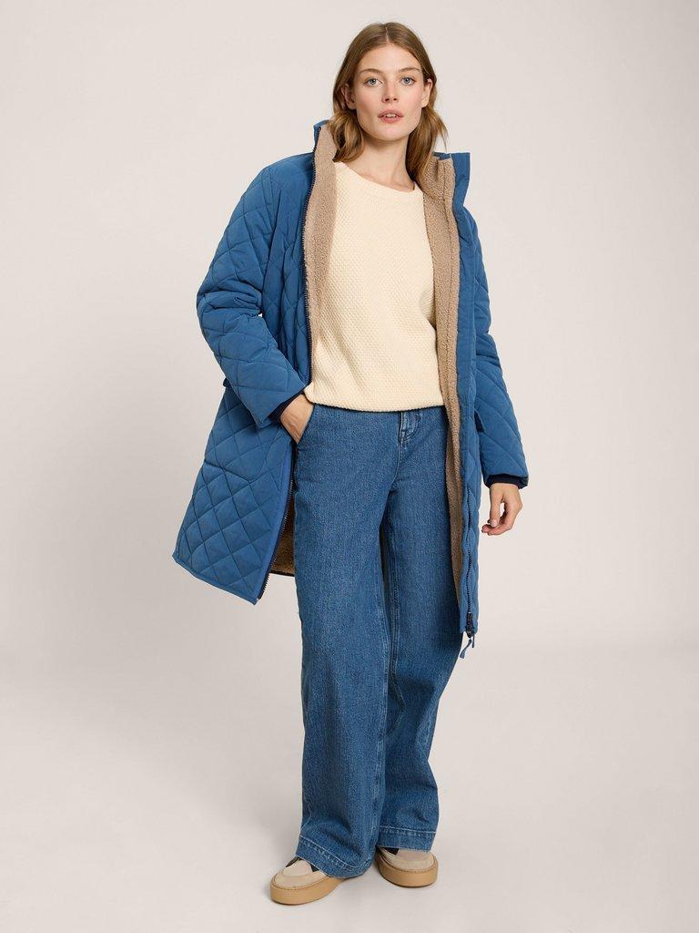 Luckie Coat in MID BLUE - LIFESTYLE