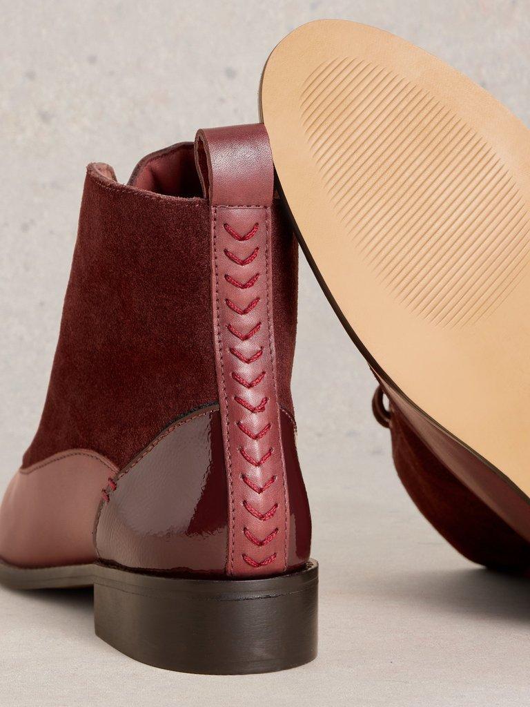 Margot Leather Ankle Boot in DEEP RED White Stuff