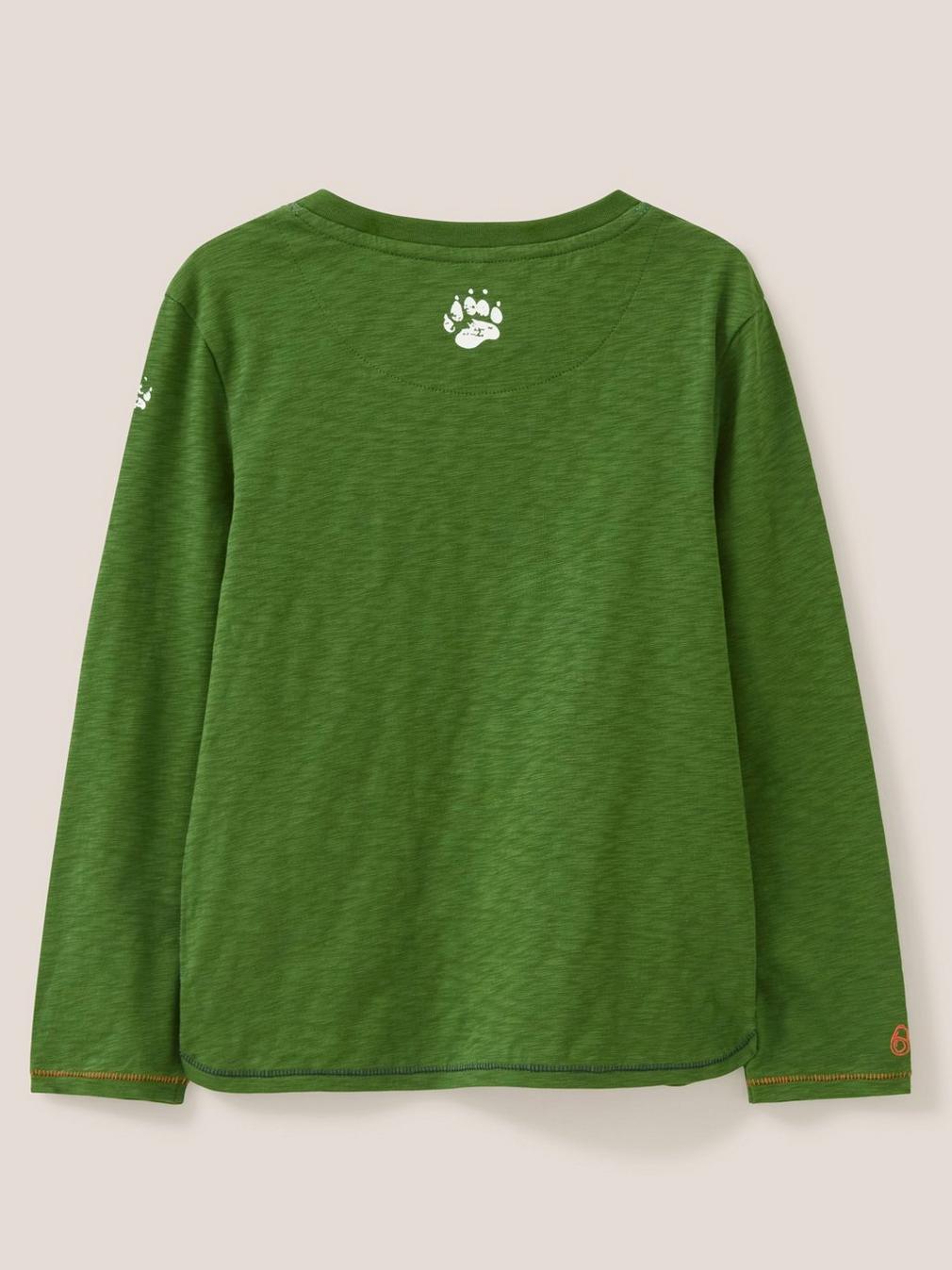 UnBearably Cool LS Tee in KHAKI GRN - FLAT BACK