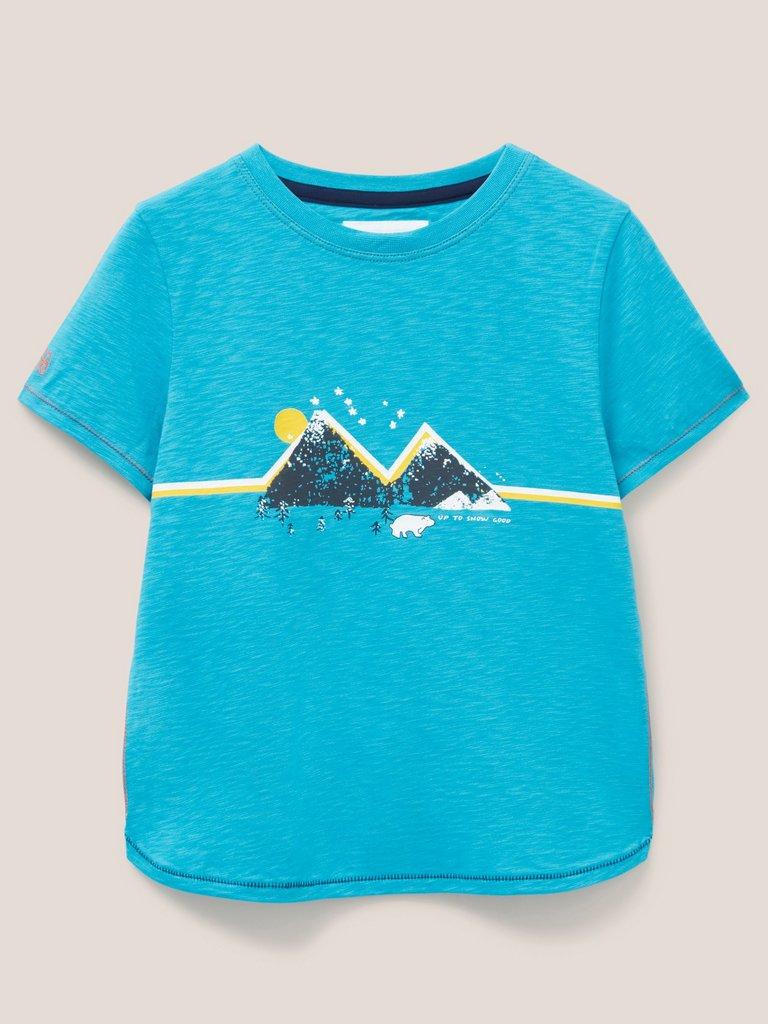 Mountain Line SS Tee in MID TEAL - FLAT FRONT