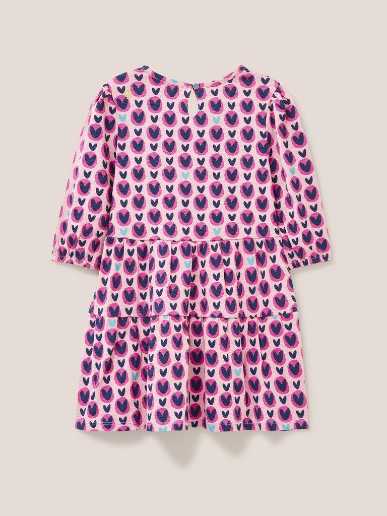 Heart Printed Jersey Dress in PINK PR - FLAT BACK