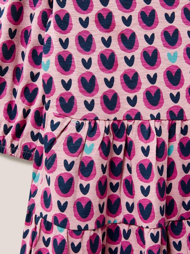 Heart Printed Jersey Dress in PINK PR - FLAT DETAIL