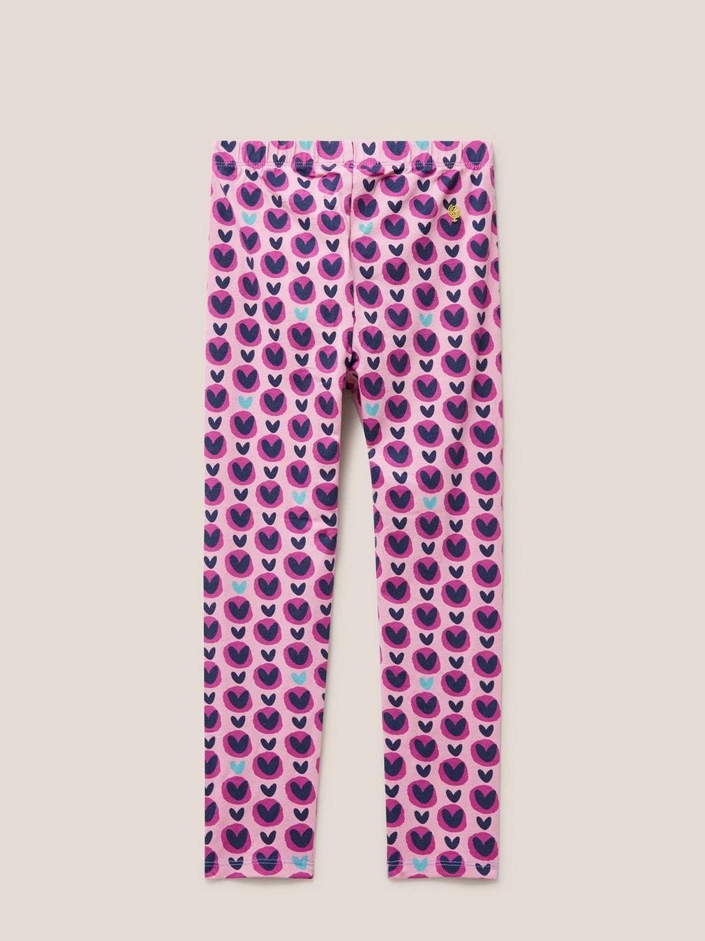 Heart Printed Legging in PINK PR - FLAT BACK