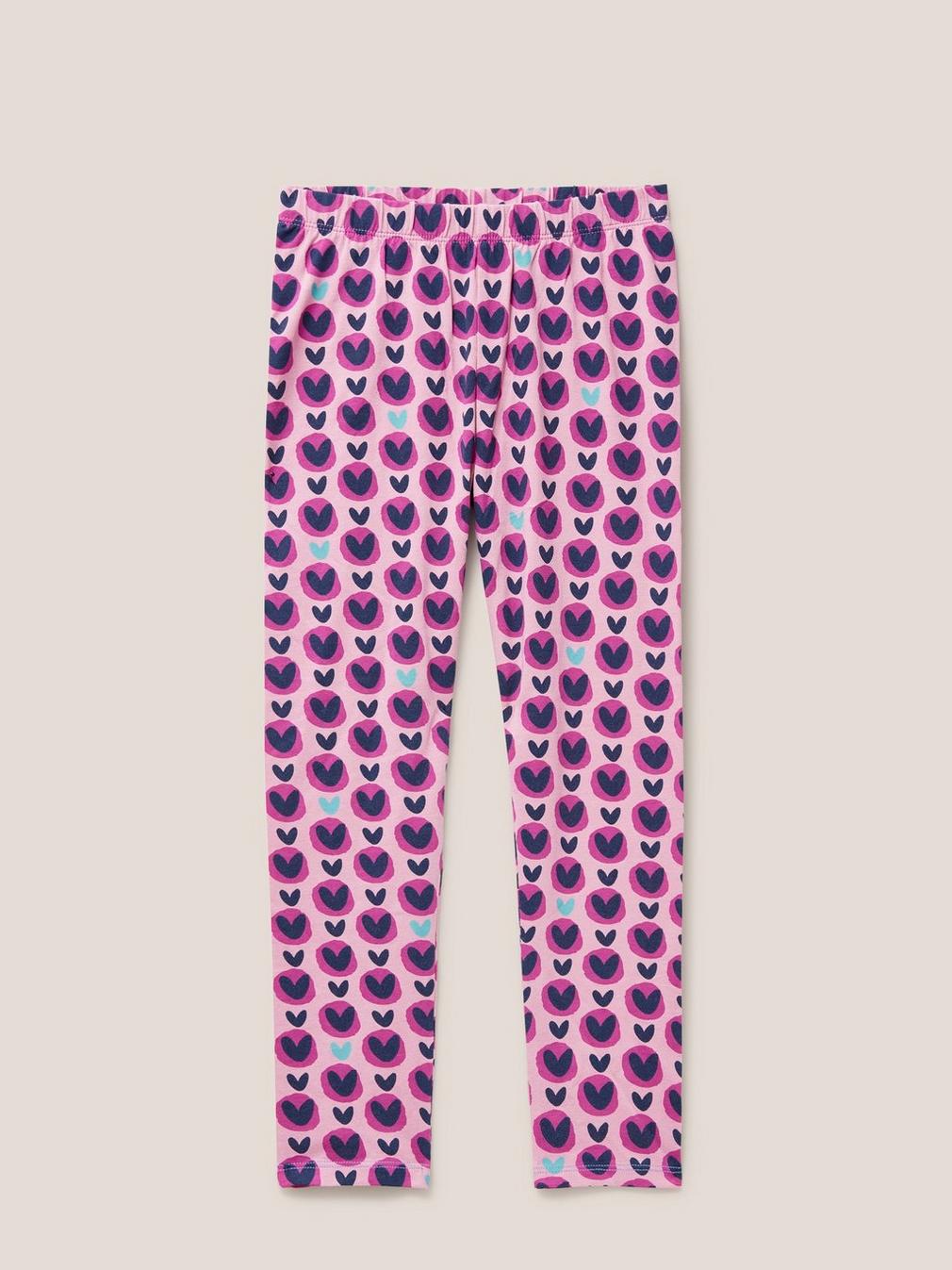 Heart Printed Legging in PINK PR - FLAT FRONT