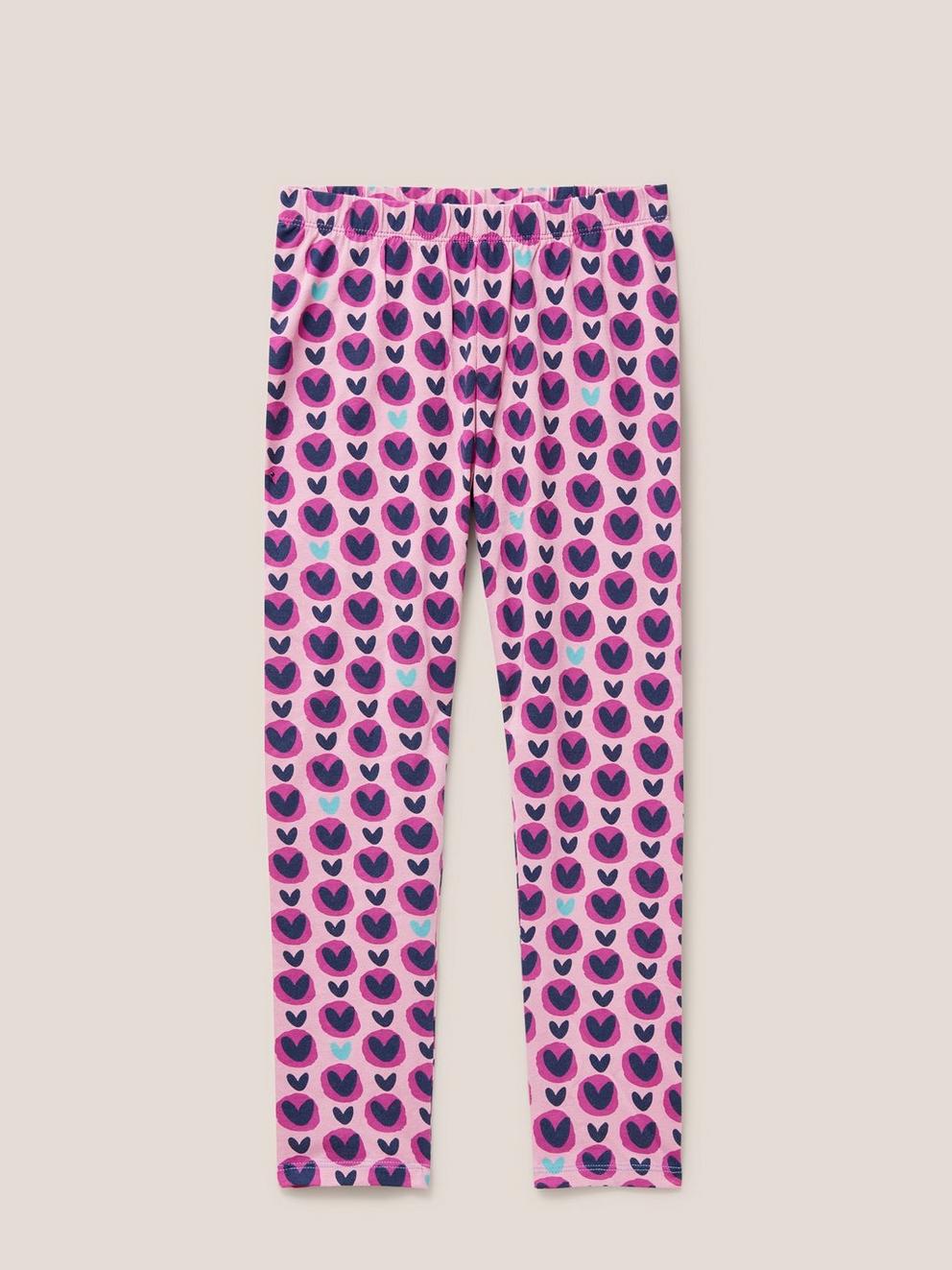 Heart Printed Legging in PINK PR - FLAT FRONT