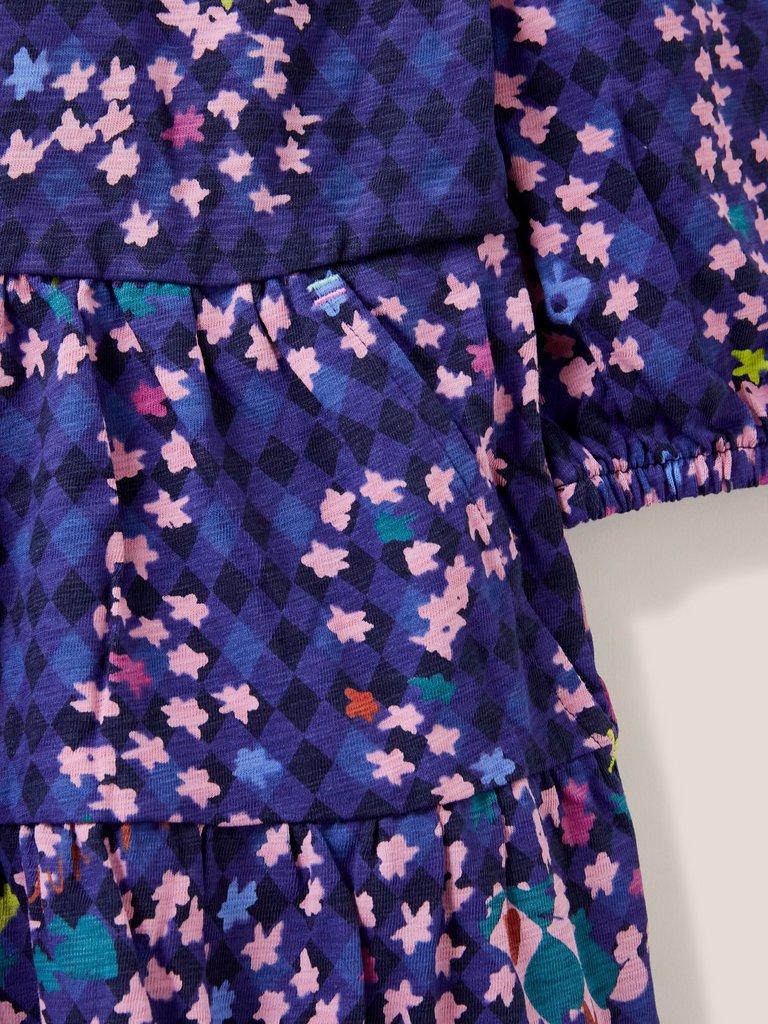 Maze Printed Jersey Dress in NAVY PR - FLAT DETAIL