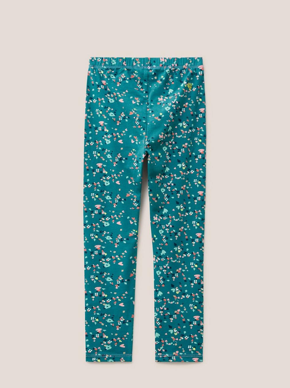 Dotty Printed Legging in TEAL PR - FLAT BACK