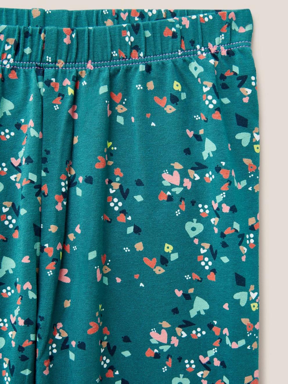 Dotty Printed Legging in TEAL PR - FLAT DETAIL