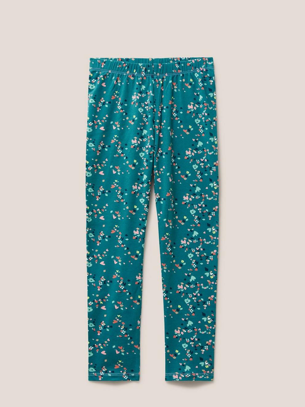 Dotty Printed Legging in TEAL PR - FLAT FRONT