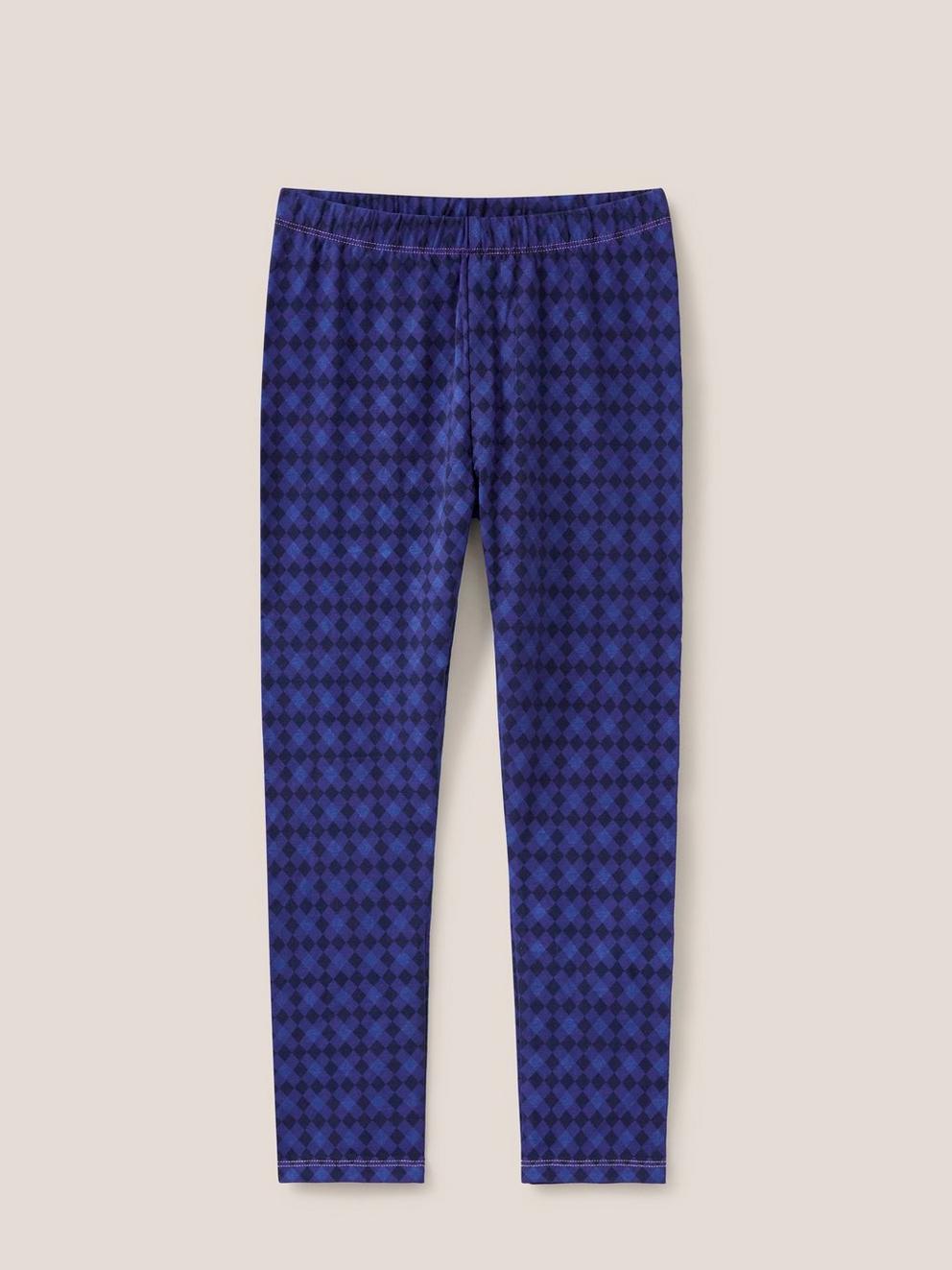 Diamond Printed Legging in NAVY PR - FLAT FRONT