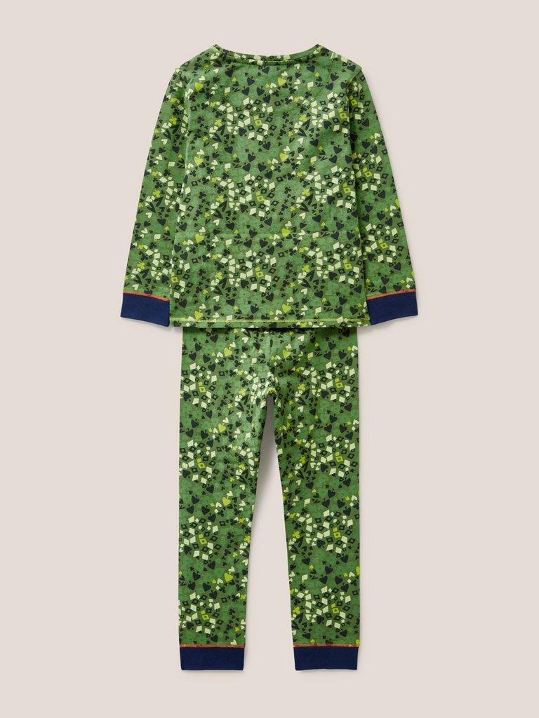 Camo Printed PJ Set in GREEN PR - FLAT BACK