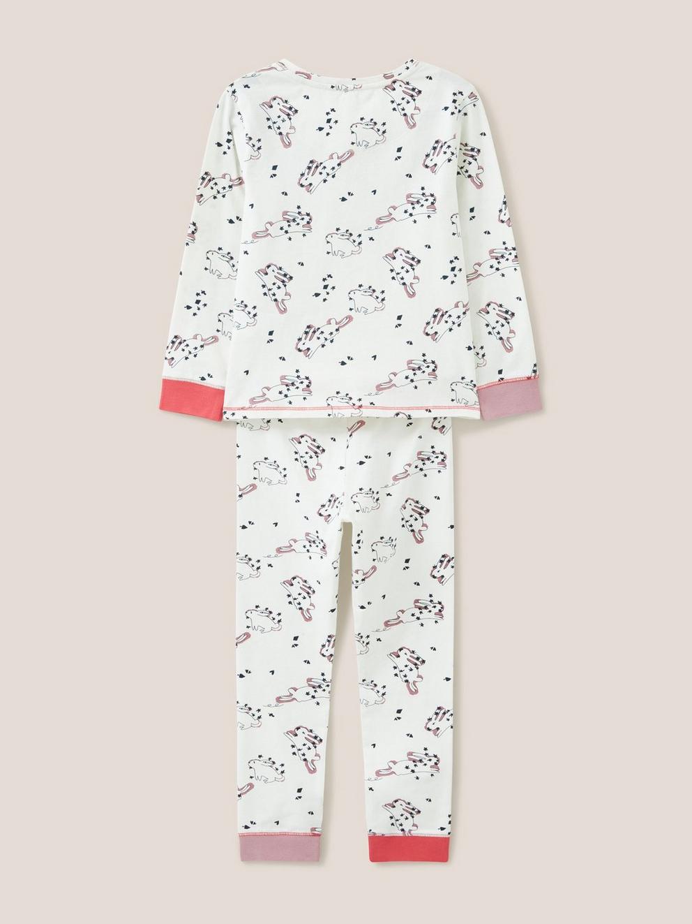 Bunny Printed PJ Set in PINK PR - FLAT BACK