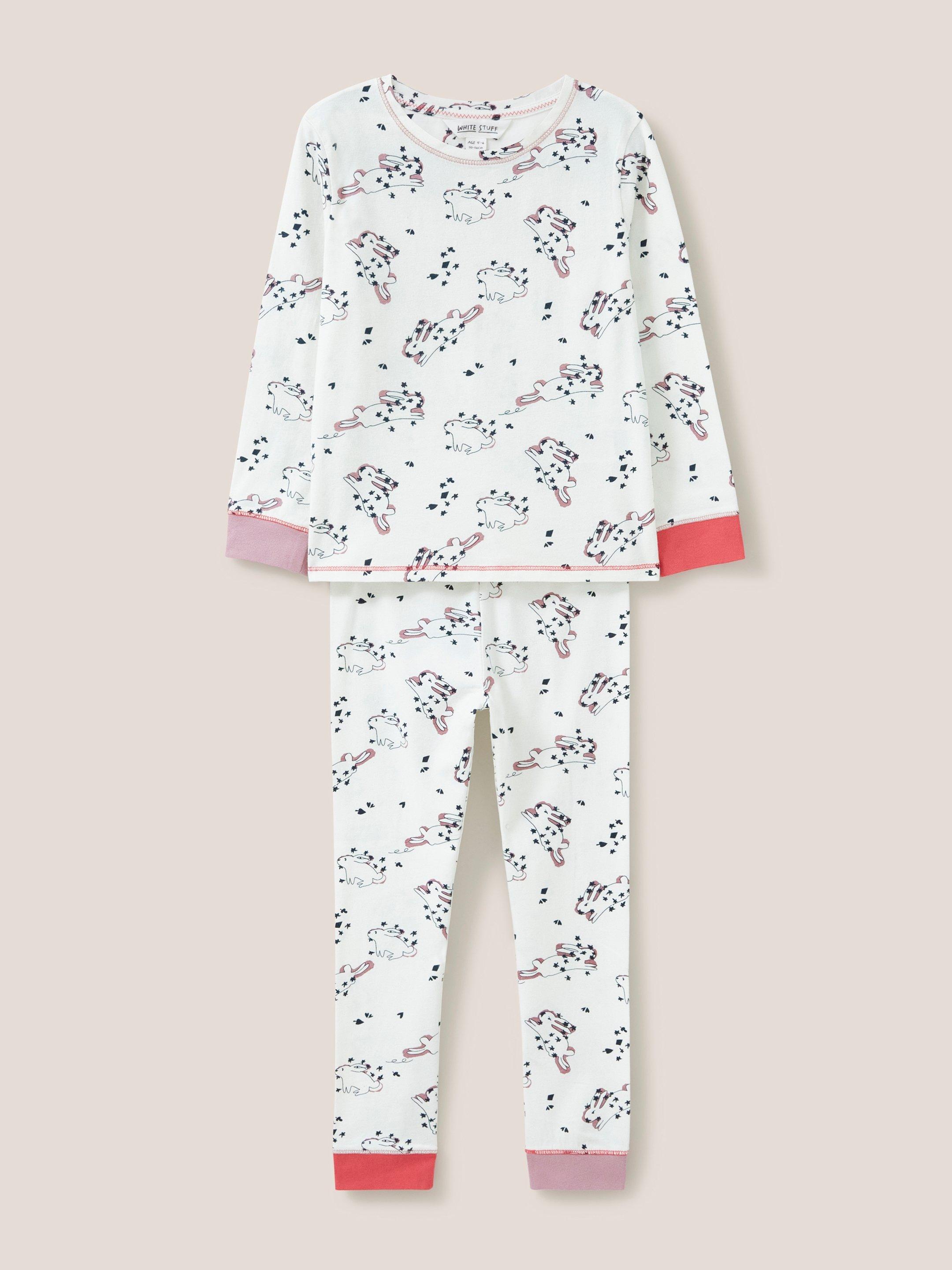 Bunny Printed PJ Set in PINK PR - FLAT FRONT