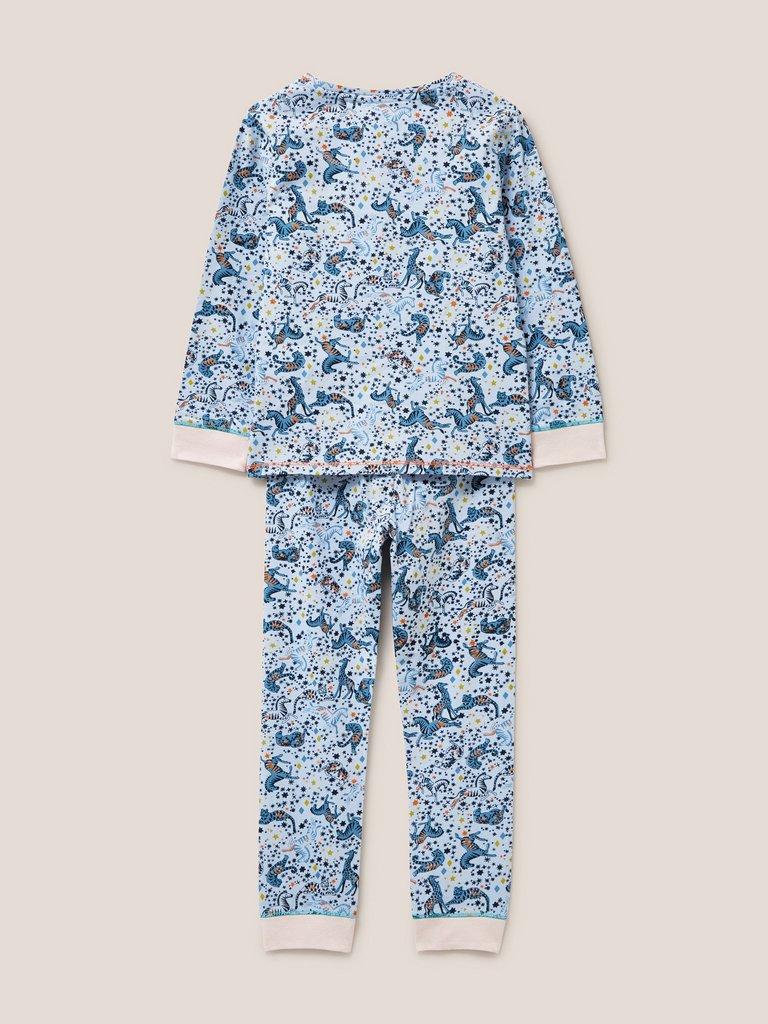 Jungle Jigsaw Printed PJ Set in GREY PR - FLAT BACK