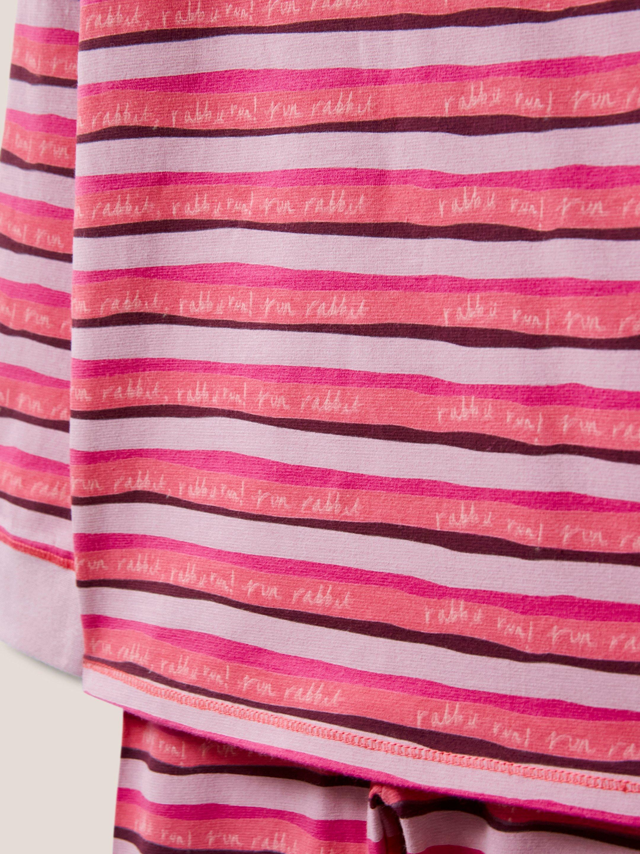 Stripe Printed PJ Set in PINK PR - FLAT DETAIL