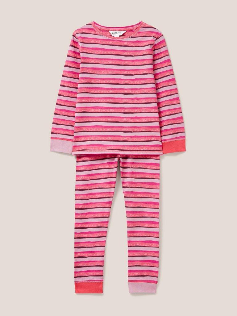 Stripe Printed PJ Set in PINK PR - FLAT FRONT