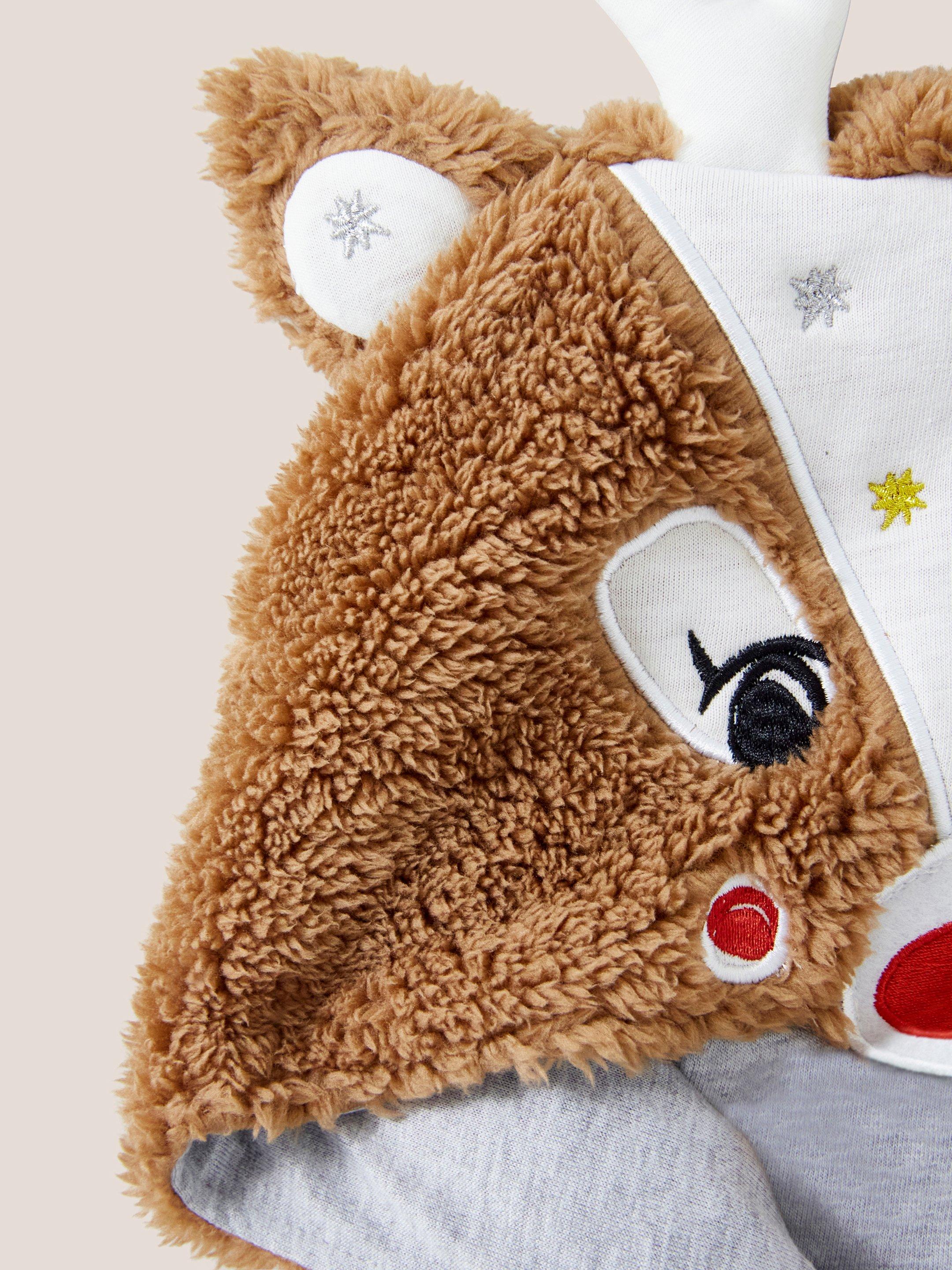 Reindeer Onesie in MID BROWN - FLAT DETAIL