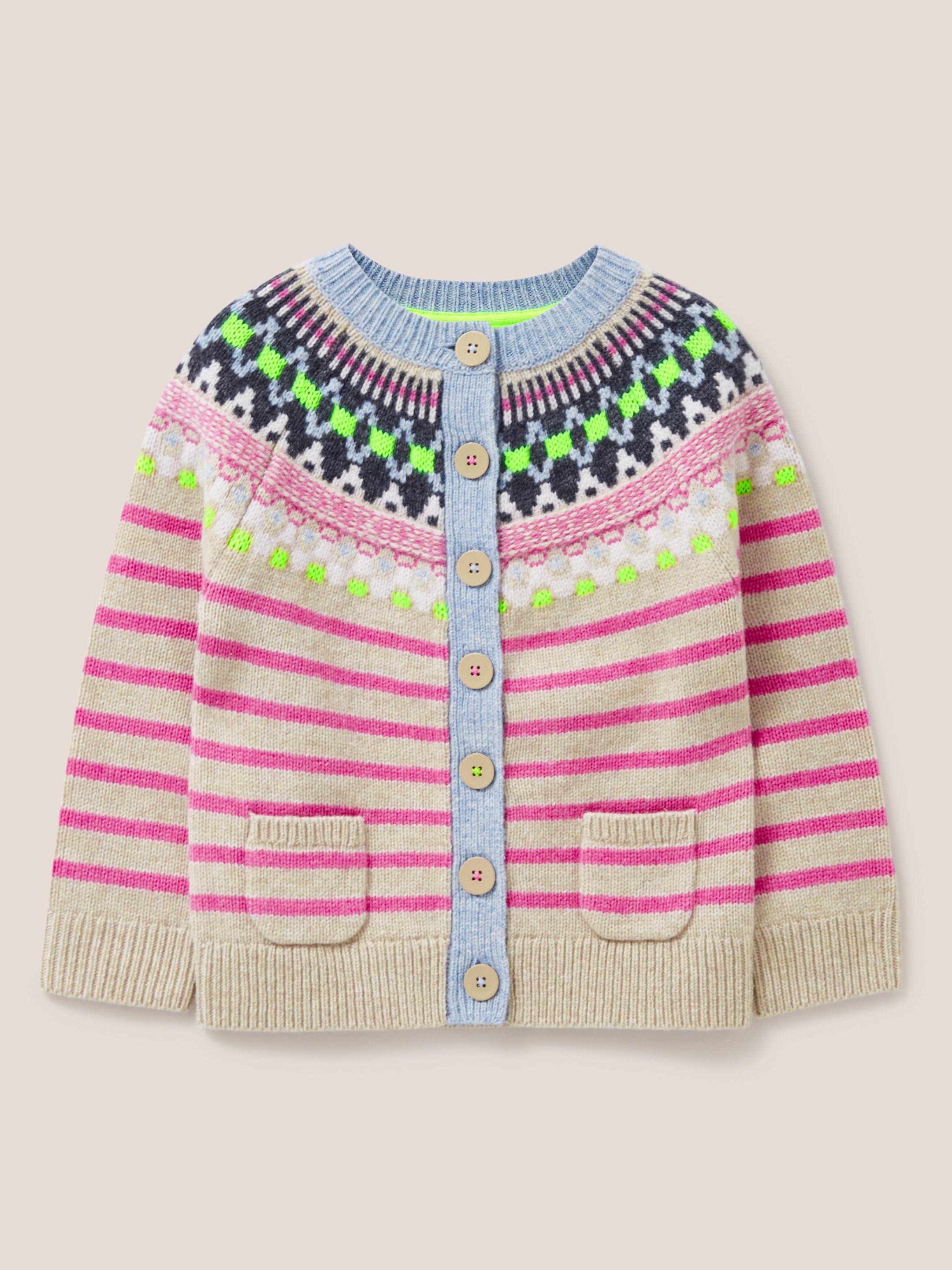 Woodland Fairisle Cardi (Kids) in NATURAL MULTI | White Stuff