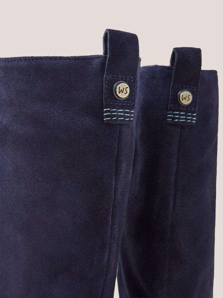 Willow Suede Knee High Boot in DARK NAVY - FLAT DETAIL