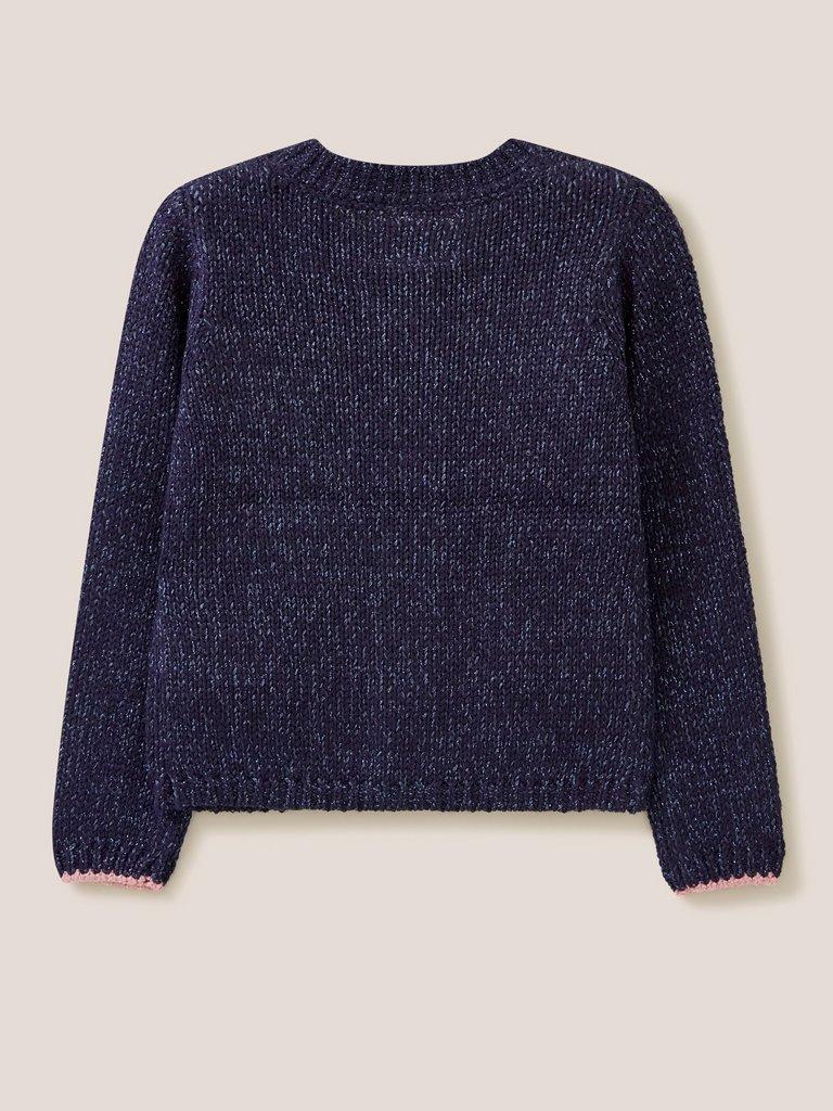 Sparkle Knit Cardigan in DARK NAVY - FLAT BACK