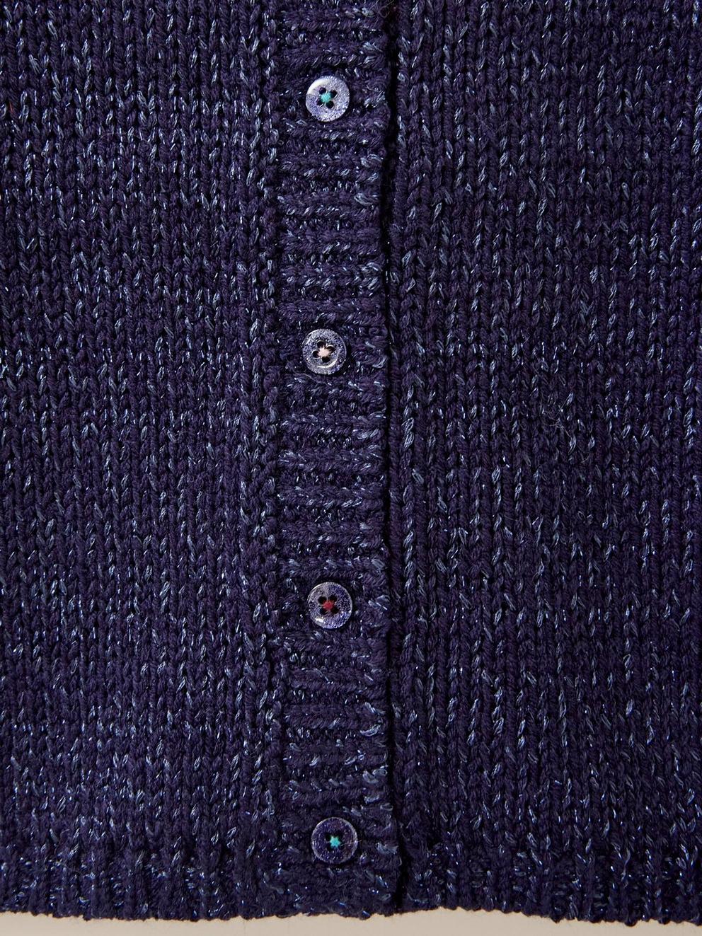 Sparkle Knit Cardigan in DARK NAVY - FLAT DETAIL