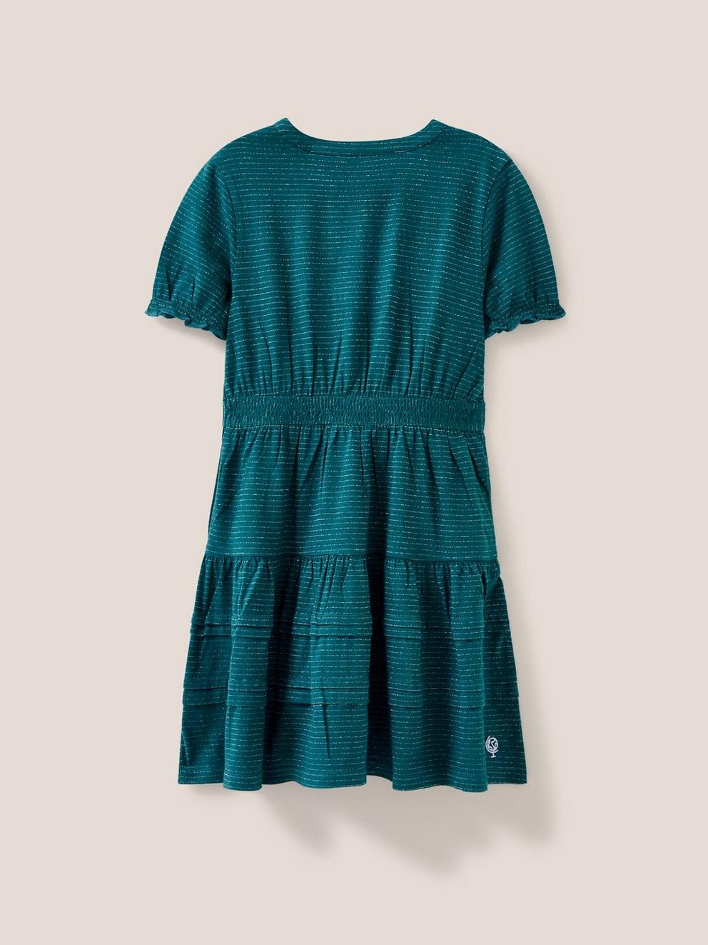 Sparkle Jersey Dress in DK TEAL - FLAT BACK