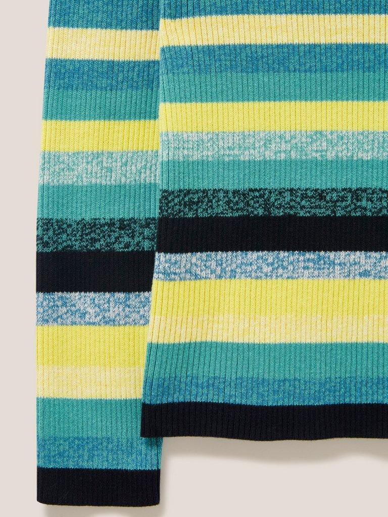 RIBBED JUMPER in TEAL MLT - FLAT DETAIL