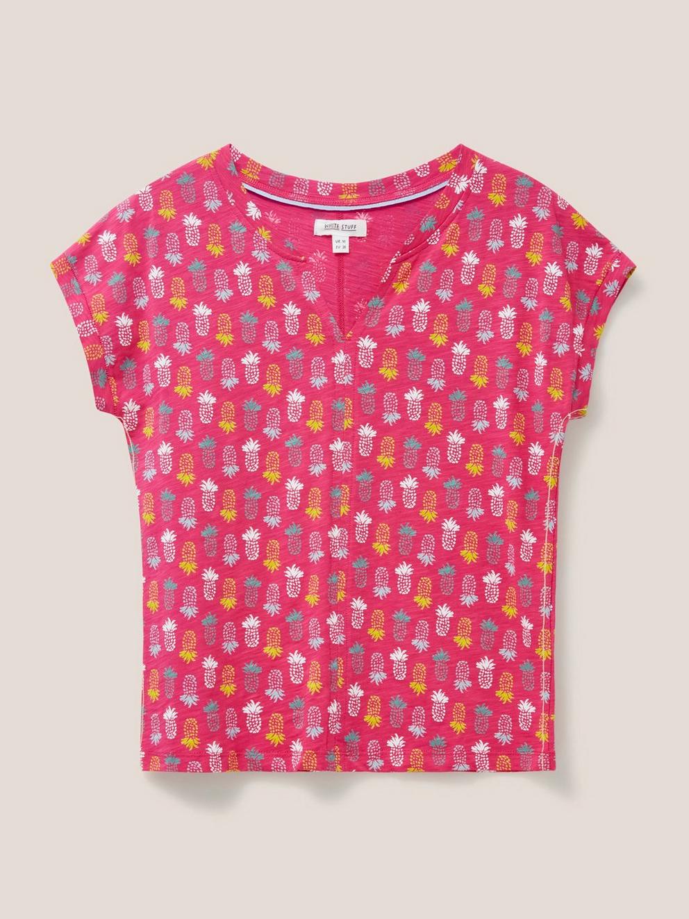 NELLY NOTCH NECK in PINK MLT - FLAT FRONT