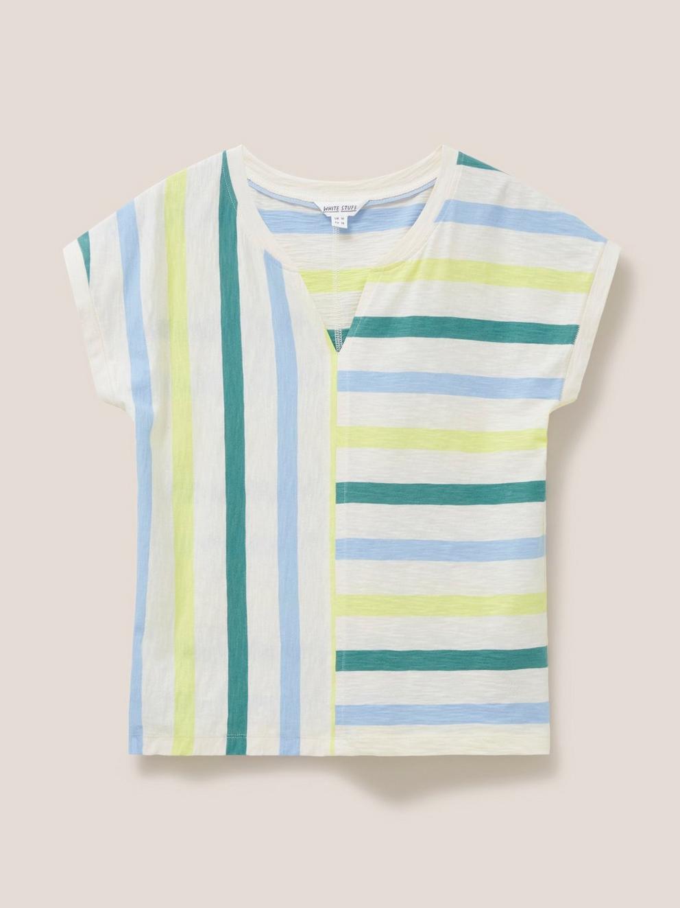 NELLY NOTCH NECK in WHITE MLT - FLAT FRONT