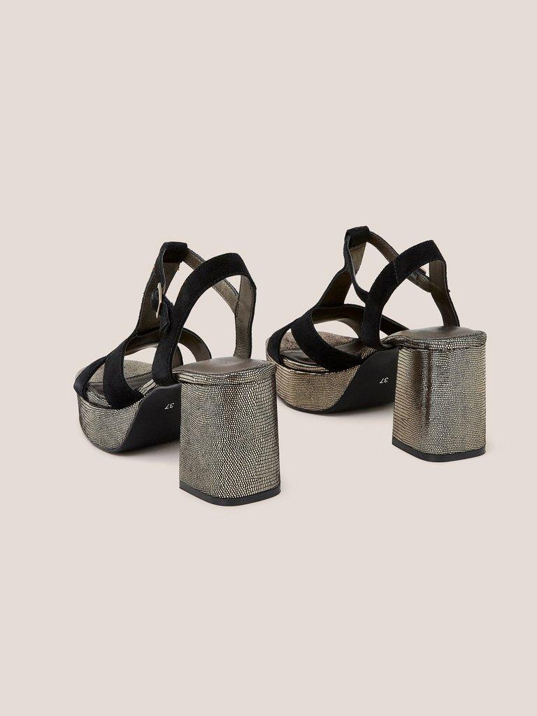 Elsa Suede Heeled Sandal in BLK MLT - FLAT BACK