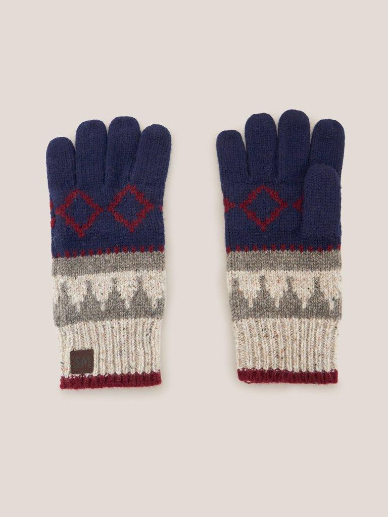 Chunky Wool Gloves in GREY MLT - FLAT FRONT