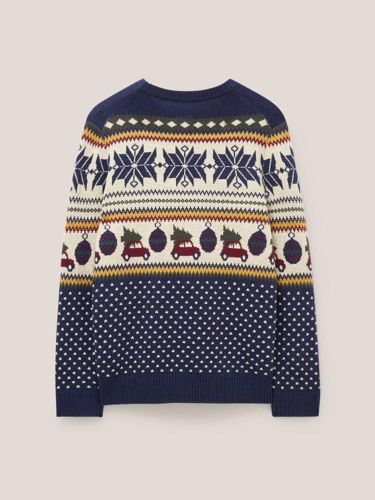 Novelty Fairisle Crew in NAVY MULTI - FLAT BACK