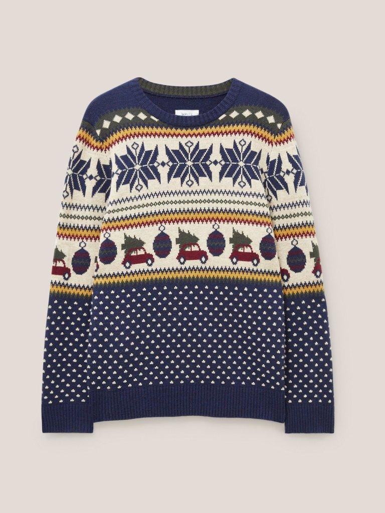 Novelty Fairisle Crew in NAVY MULTI | White Stuff