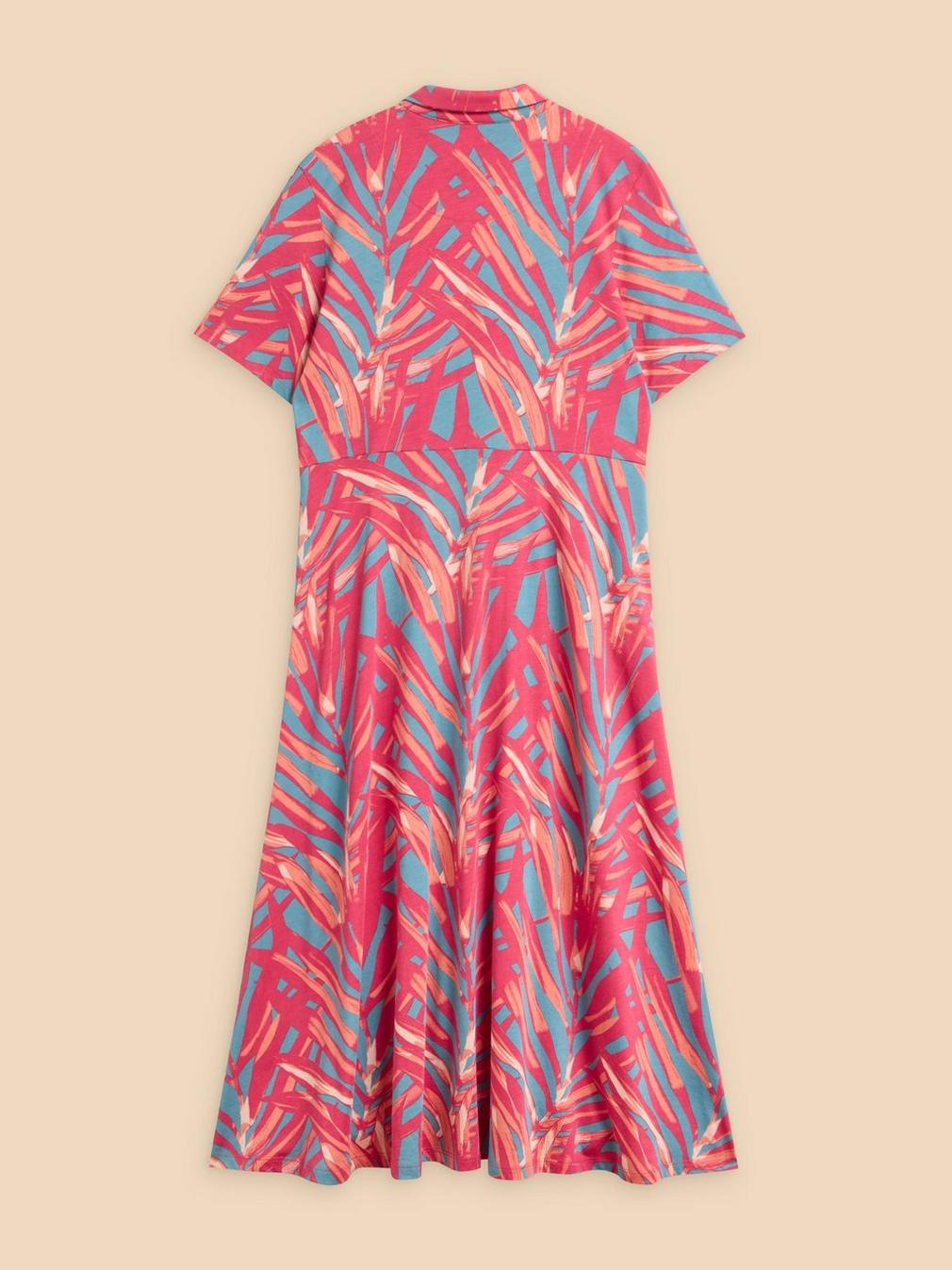 Rua Jersey Shirt Printed Dress in PINK MLT - FLAT BACK