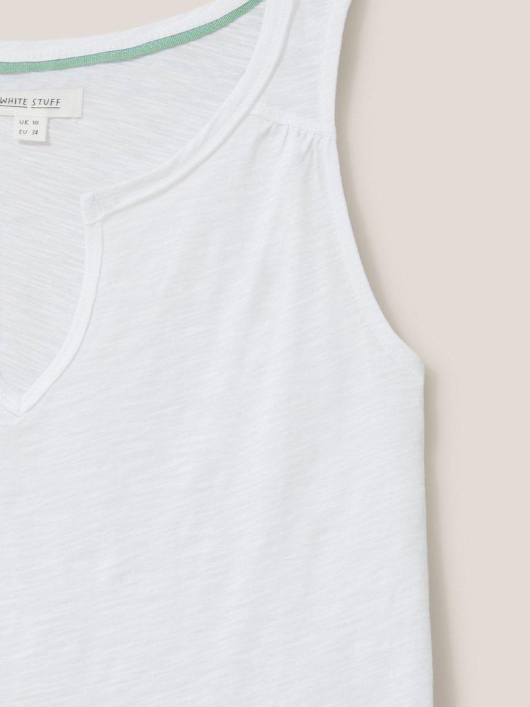 Laila Notch Neck Vest in BRIL WHITE - FLAT DETAIL