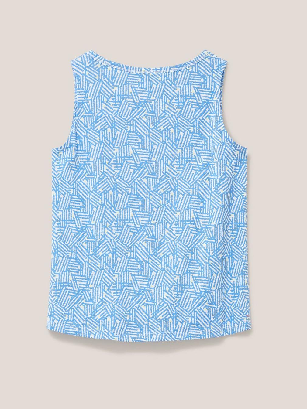 LAILA PRINT VEST in BLUE MLT - FLAT BACK