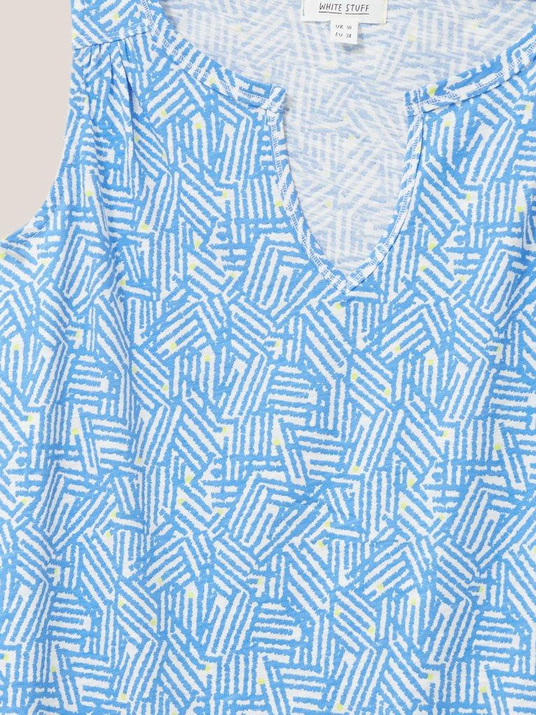 LAILA PRINT VEST in BLUE MLT - FLAT DETAIL