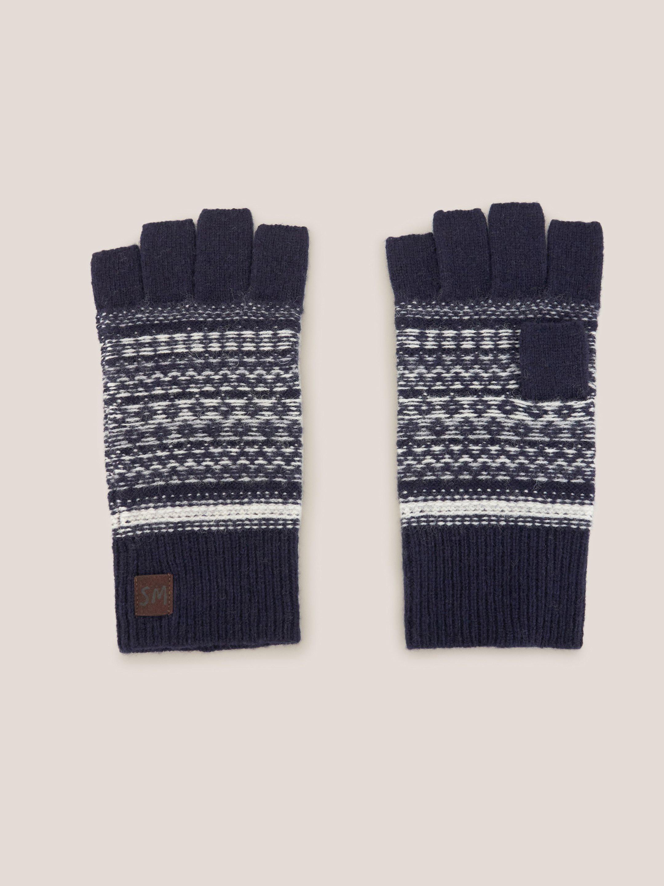 Lambswool Fairisle Gloves in DARK NAVY White Stuff