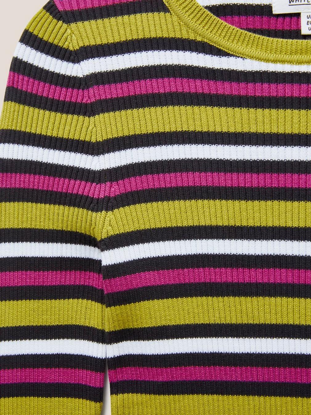 RIB STRIPE JUMPER in PINK MLT - FLAT DETAIL