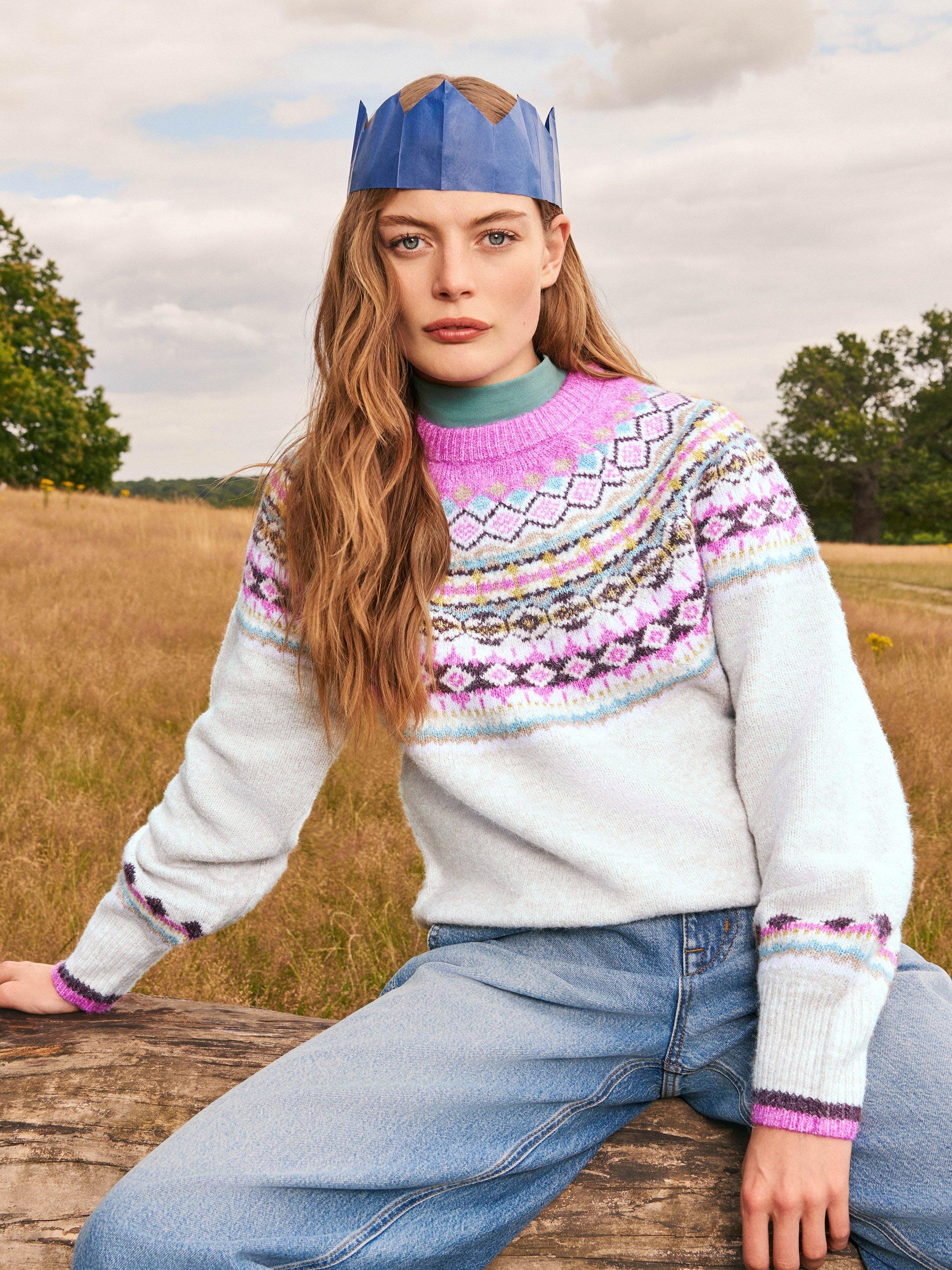 POPPY FAIRISLE JUMPER in WHITE MULTI | White Stuff