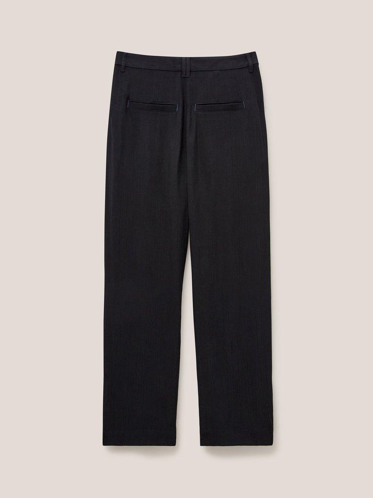 Lucinda Crepe Wide Leg Trouser in PURE BLK - FLAT BACK