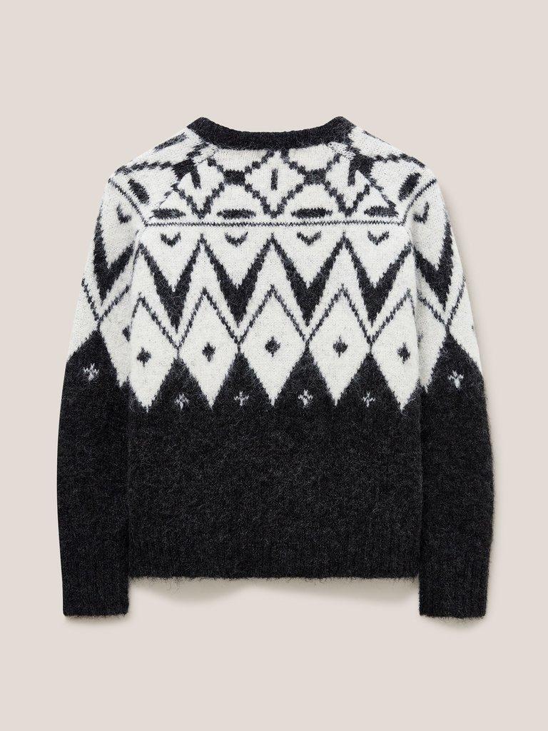 BLACK FAIRISLE JUMPER in BLK MLT - FLAT BACK