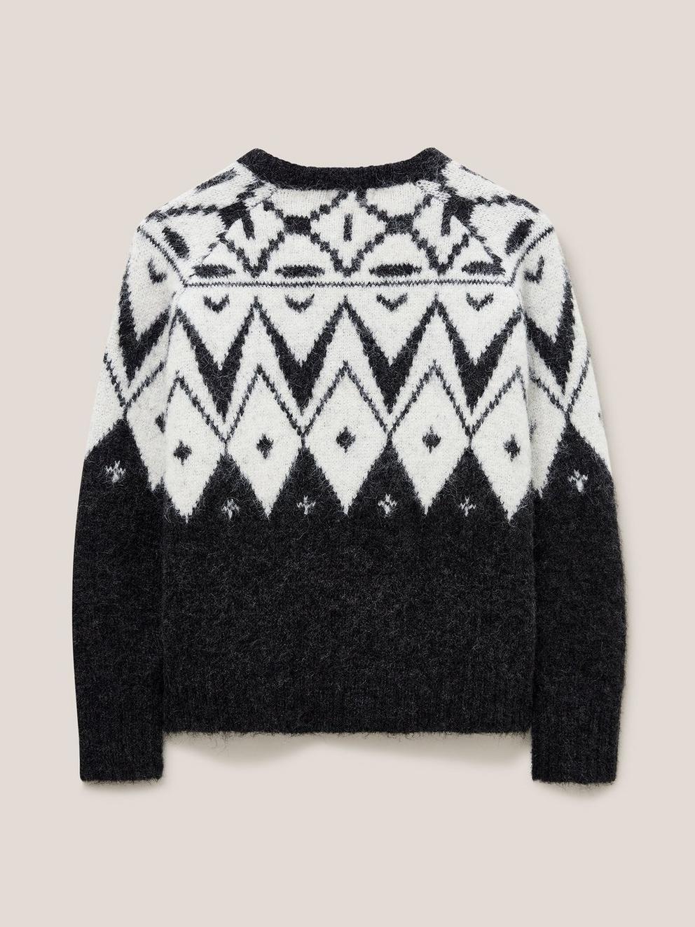 BLACK FAIRISLE JUMPER in BLK MLT - FLAT BACK