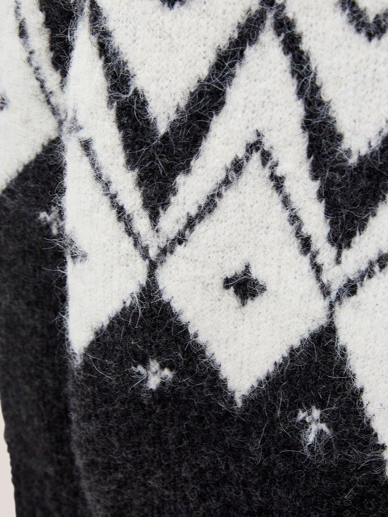 BLACK FAIRISLE JUMPER in BLK MLT - FLAT DETAIL