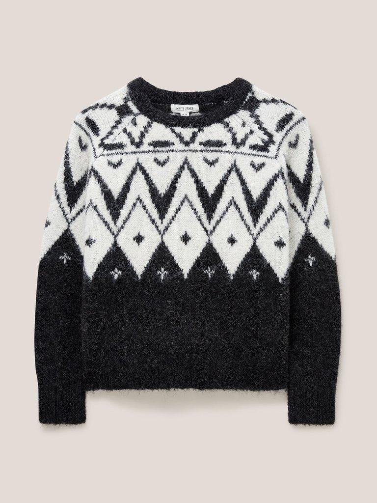 BLACK FAIRISLE JUMPER in BLACK MULTI | White Stuff