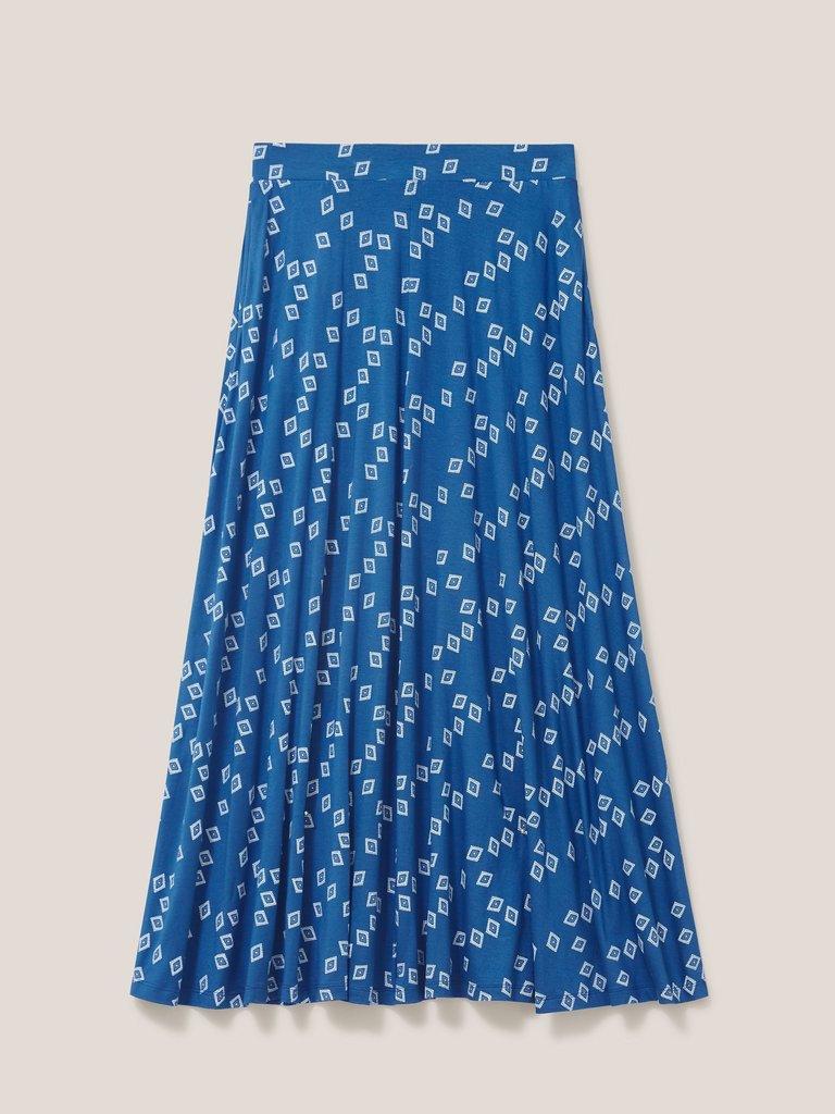 Jada Jersey Maxi Skirt in NAVY MULTI - FLAT FRONT