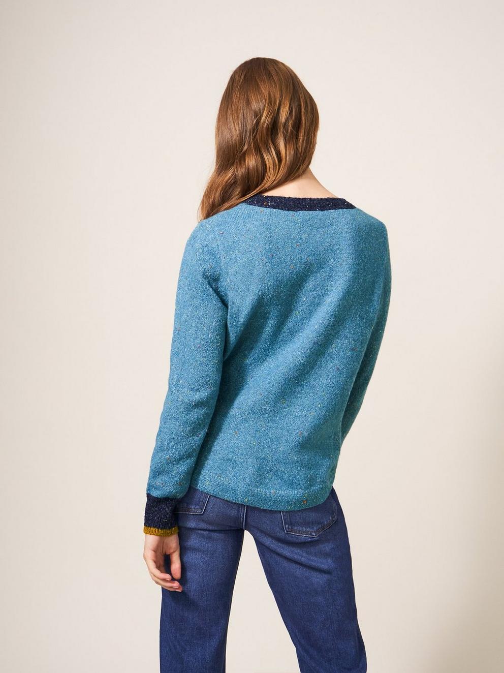 NATALIE NEP JUMPER in LGT BLUE - MODEL BACK