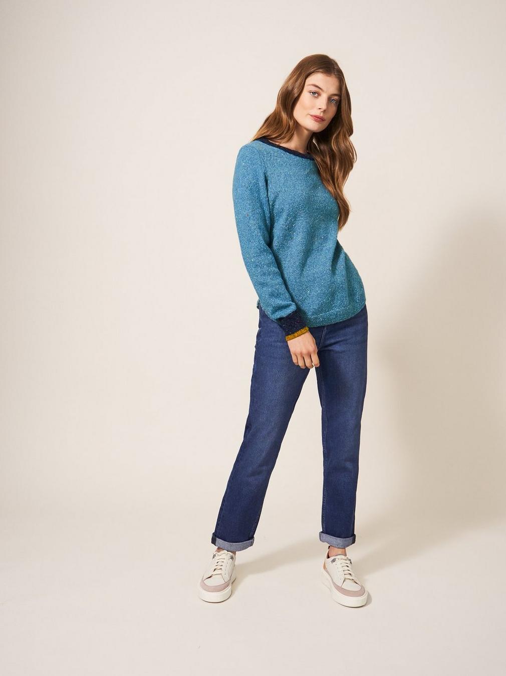 NATALIE NEP JUMPER in LGT BLUE - MODEL DETAIL