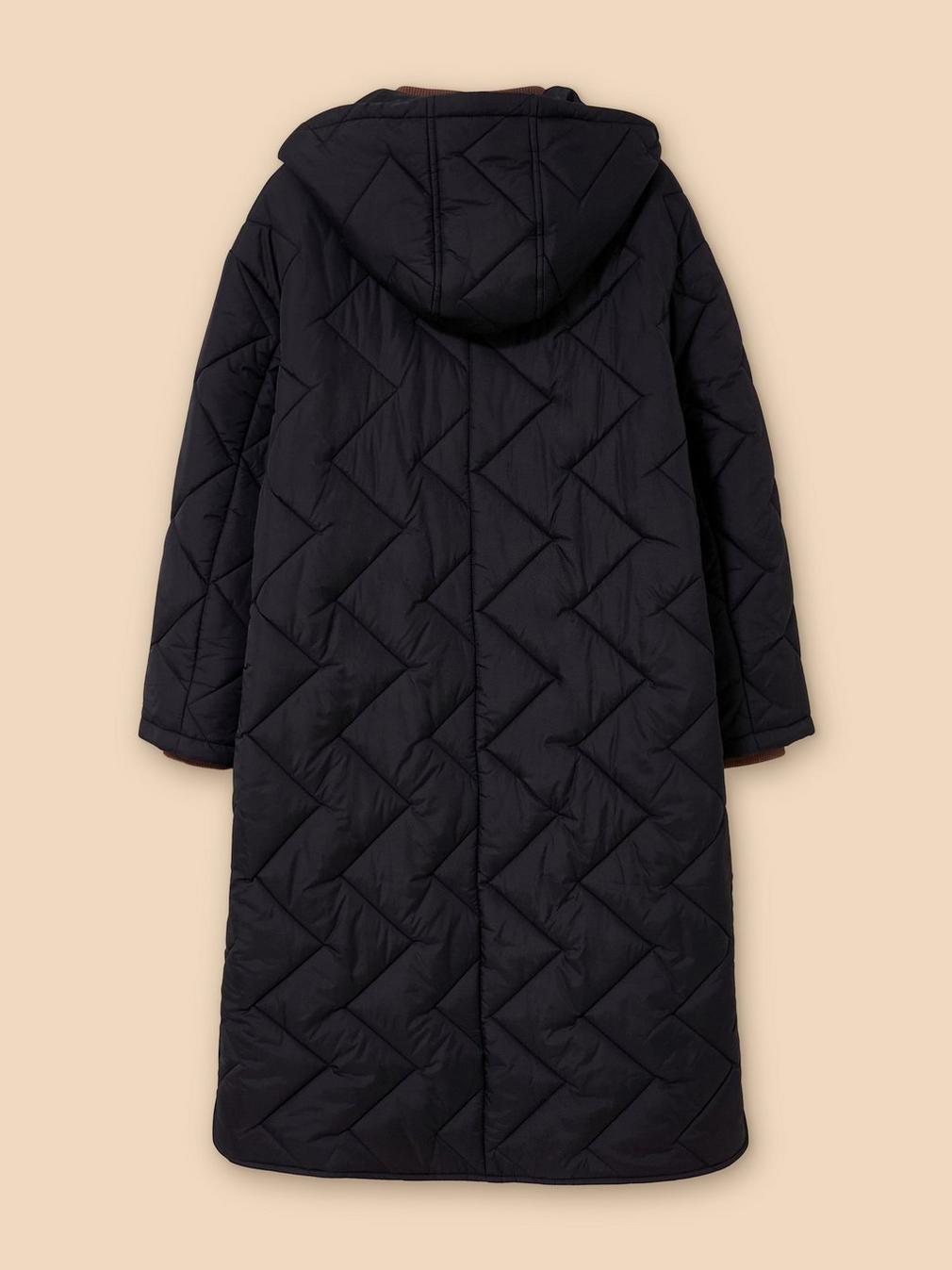 Sloane Padded Coat in PURE BLK - FLAT BACK