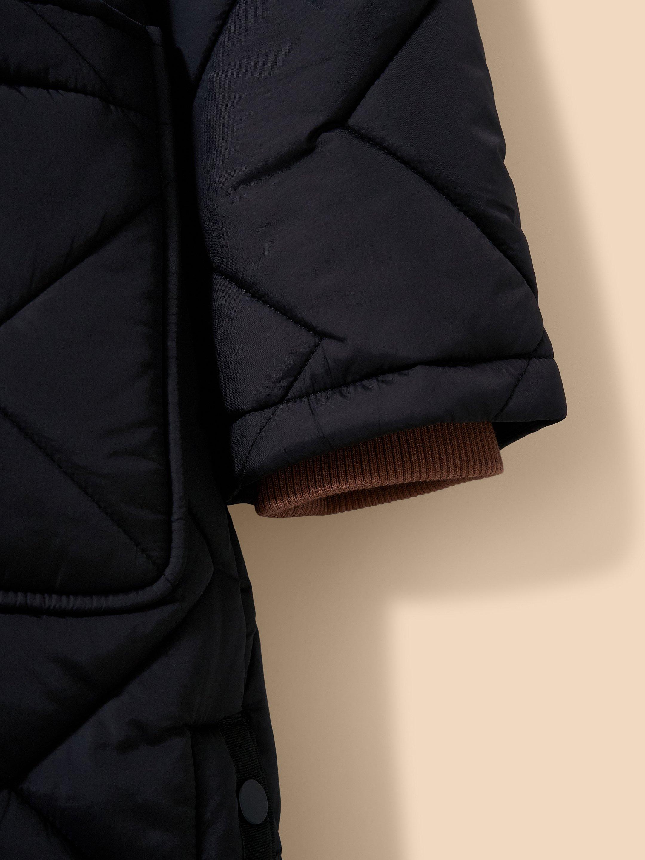 Sloane Padded Coat in PURE BLK - FLAT DETAIL